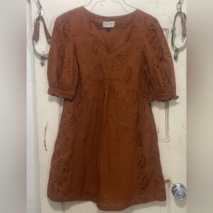 Universal Thread Rust Eyelet Midi Dress (NWOT)